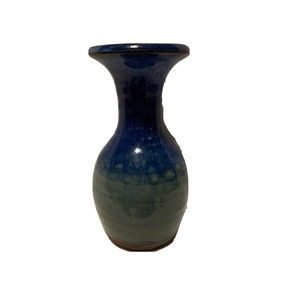 Rupert Blamire Olive Oil Tear Decanter-Aqua Marine 15 2/8 cm Tall Pottery Signed